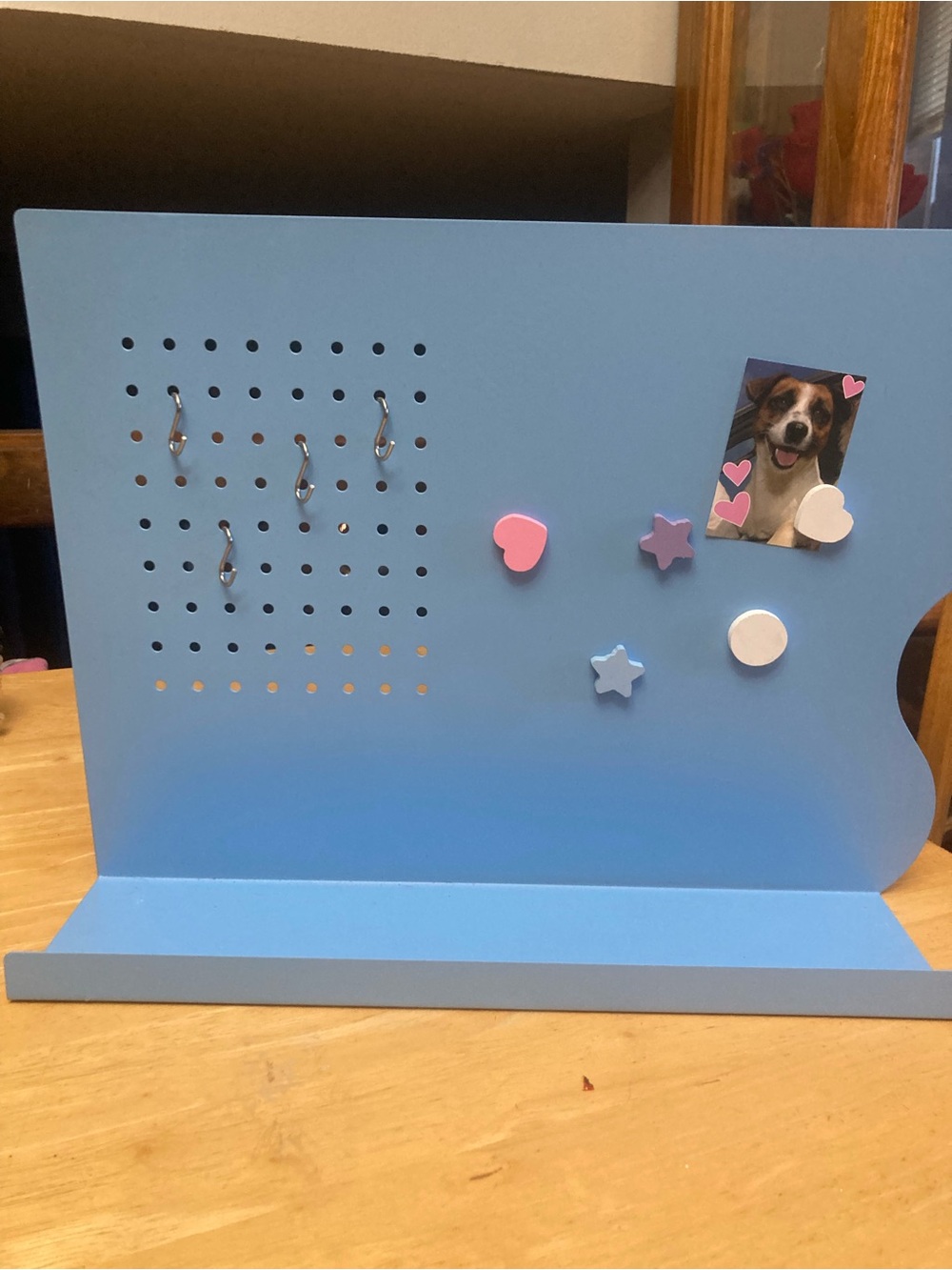Sky Blue Magnetic Wall Display Shelf for Photos & Small Items